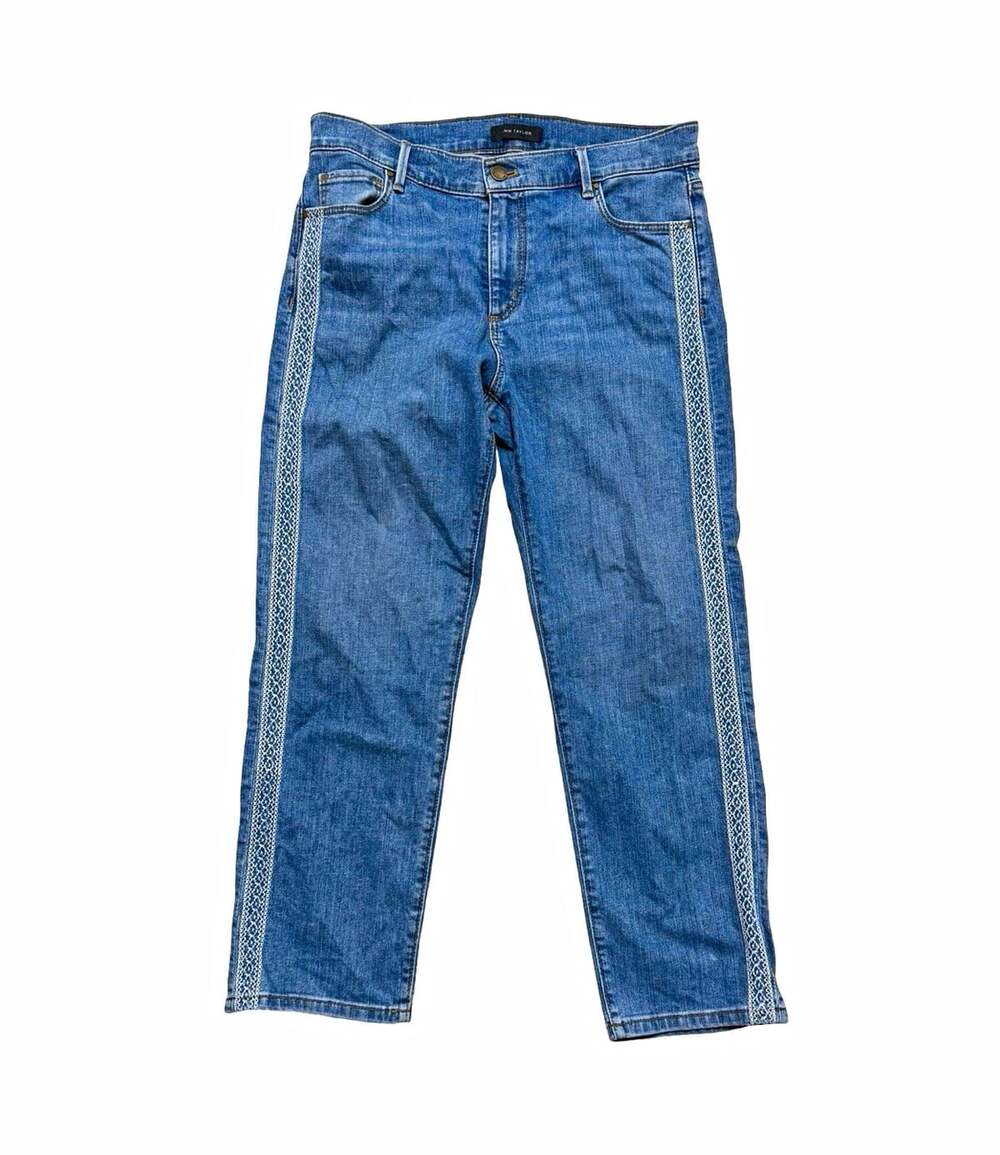 Ann Taylor Women's Blue Jeans Ankle Side Trim Detial Size 4